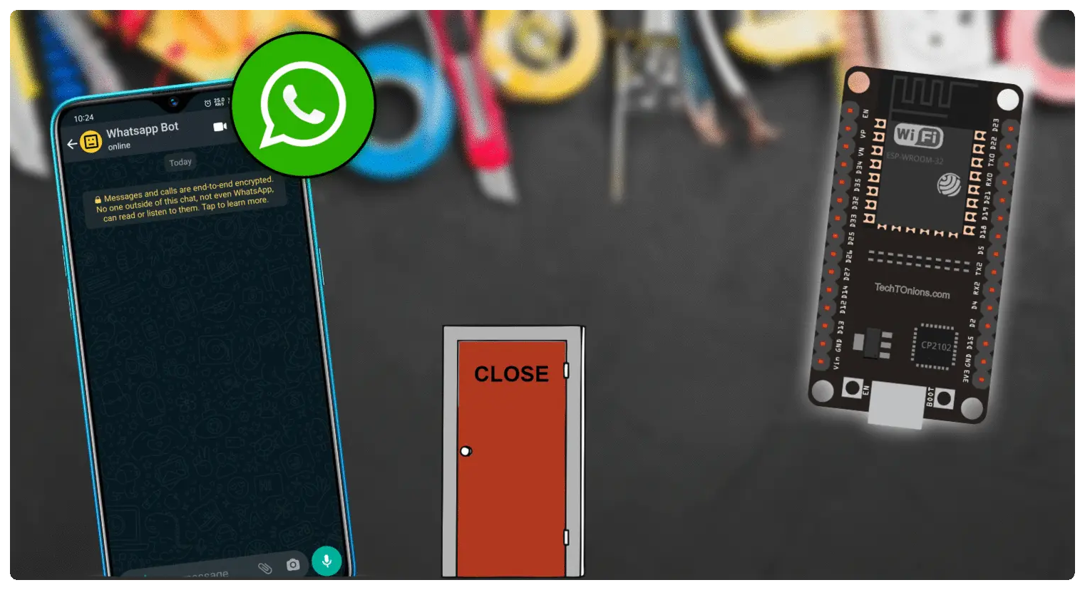ESP32 sends alert message to Whatsapp when door opened featured image