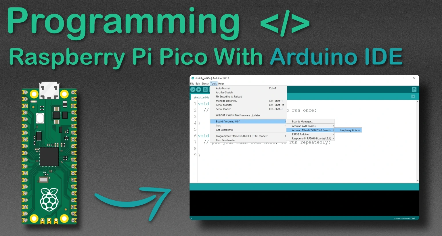 programming Raspberry Pi Pico with Ardino IDE featuredimage