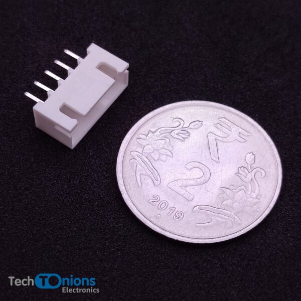 5 Pin JST XH Connector male- 2.5mm Top Entry Header for scale with 2 rupees coin